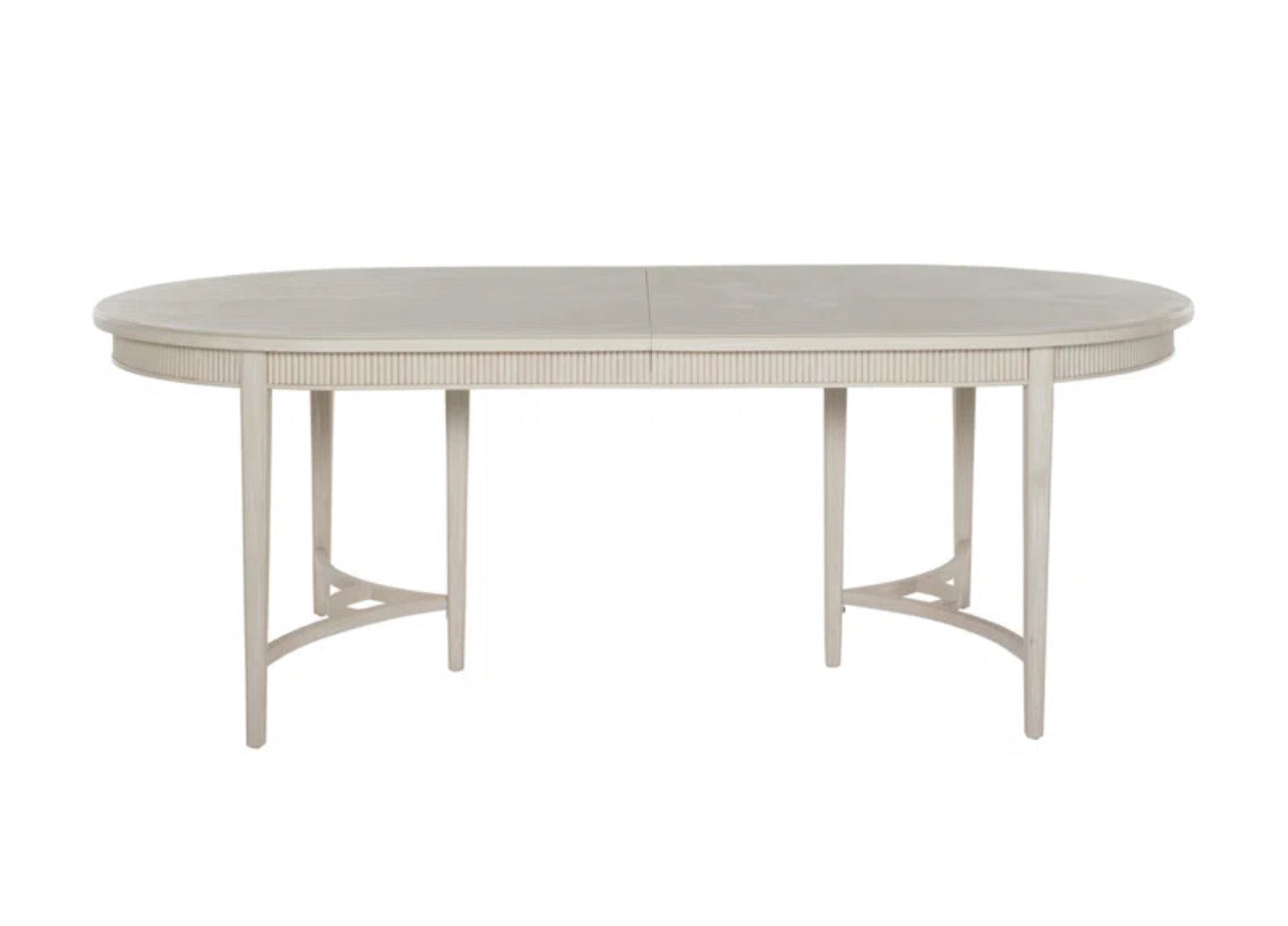 WHITLOCK WHITE WOOD OVAL DINING TABLE