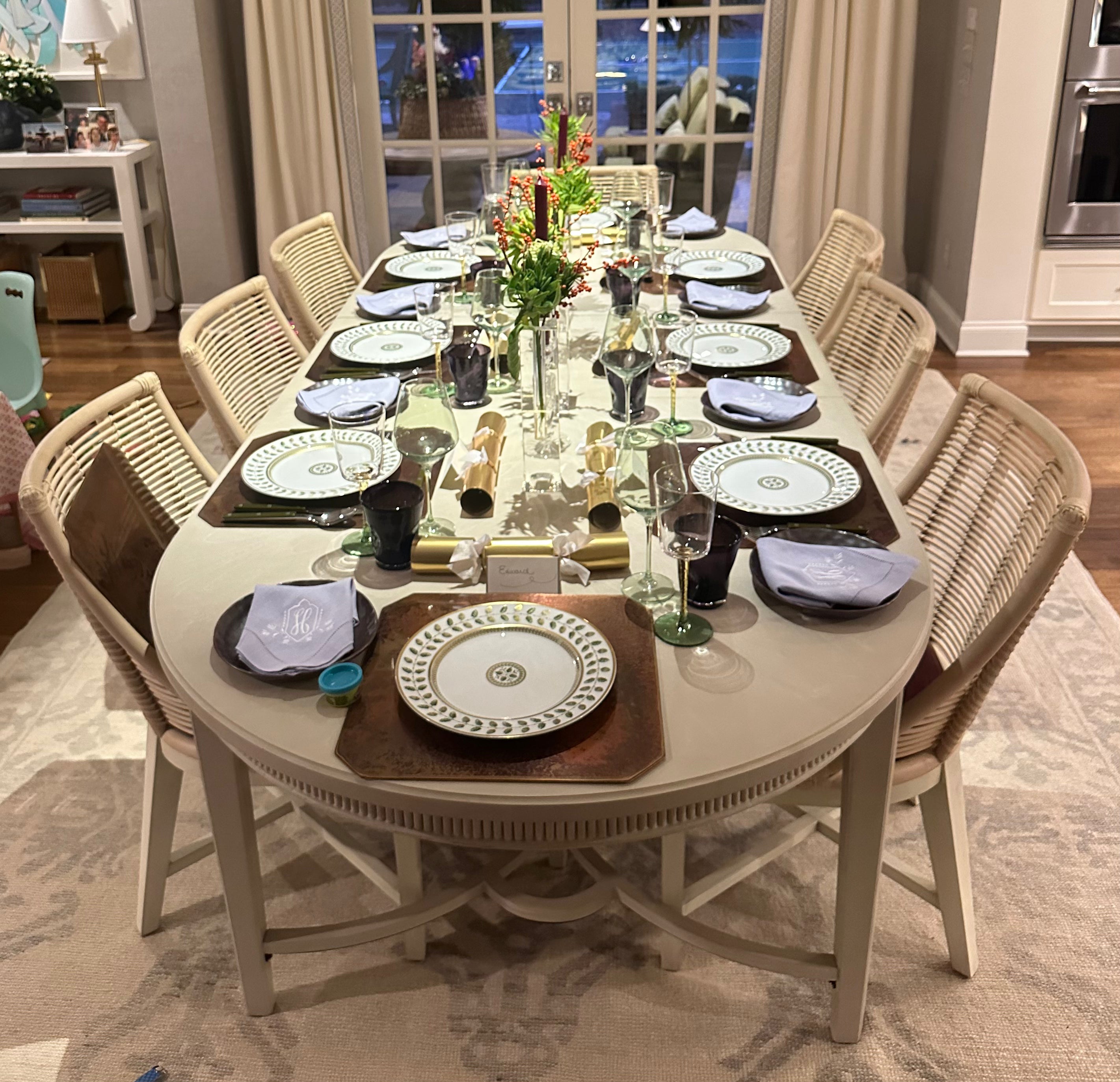 WHITLOCK WHITE WOOD OVAL DINING TABLE