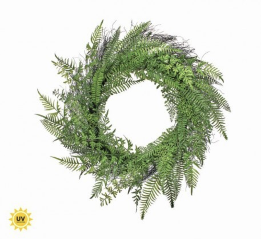 36" UV FERN WREATH