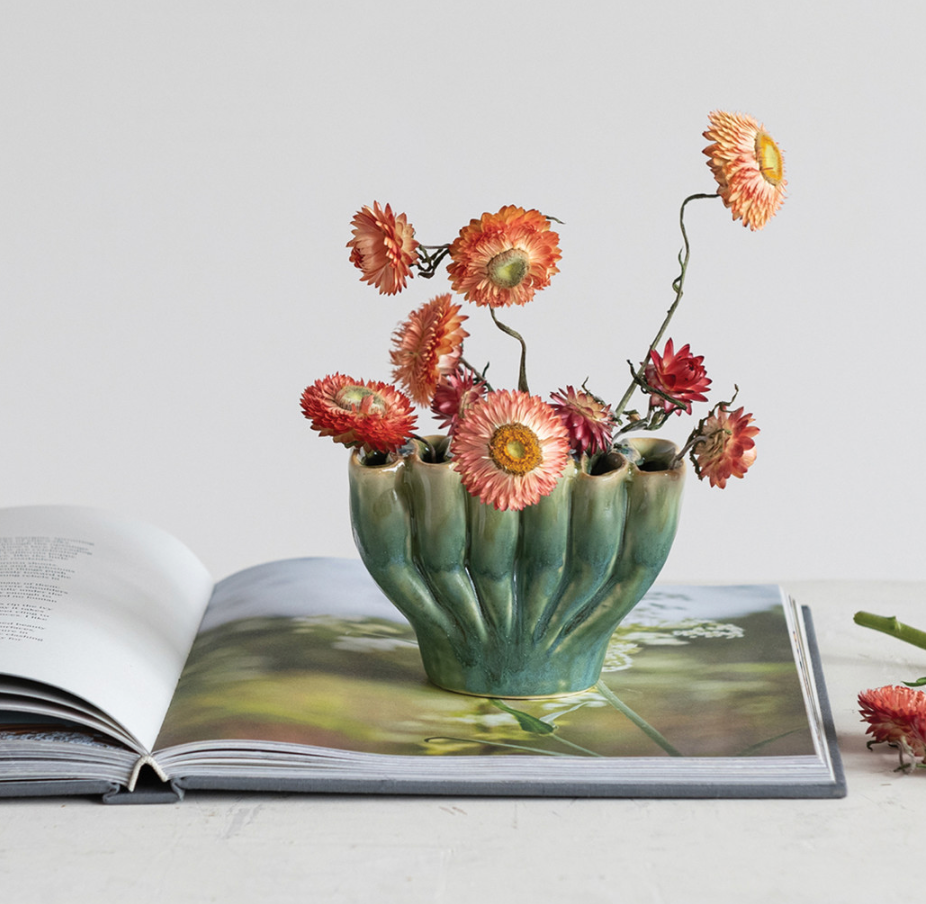 STONEWARE SCLUPTURAL VASE