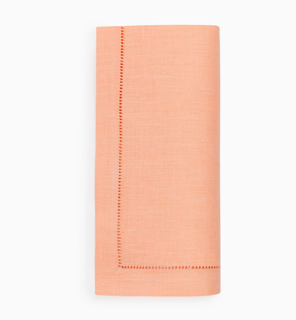 PEACH HEMSTITCH NAPKIN SET