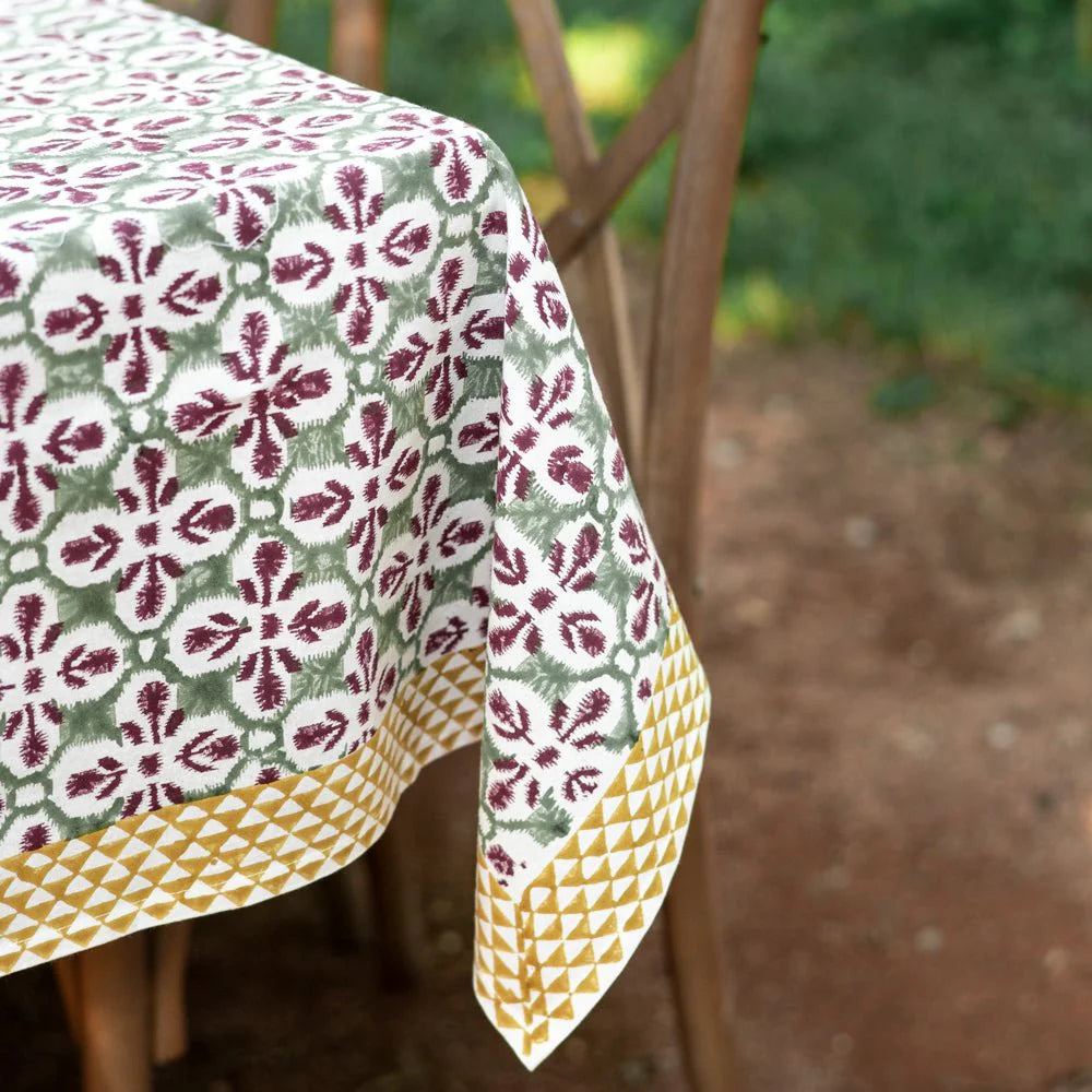 JADE FLEUR DE LIS TABLECLOTH