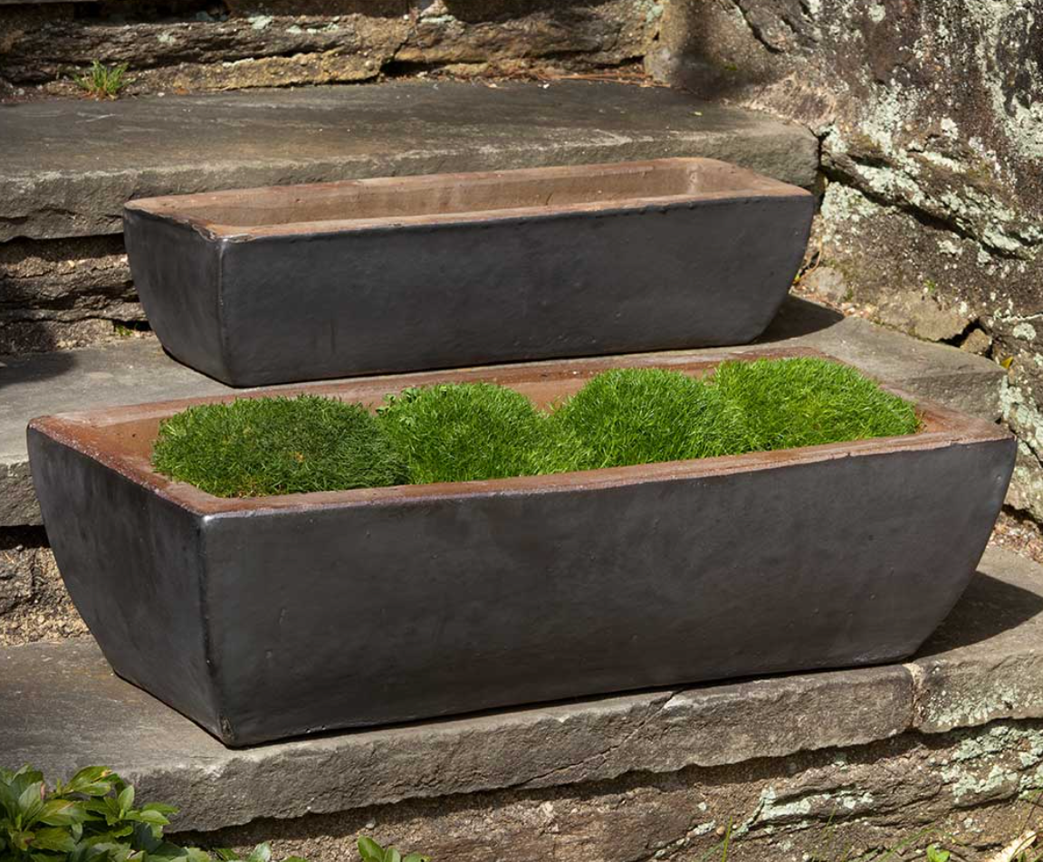 RUSTIC TROUGH PLANTER SET